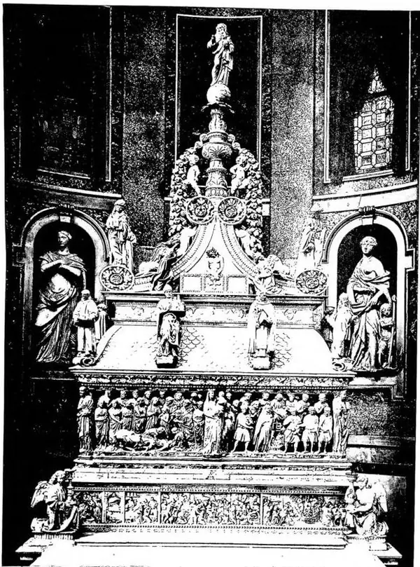 Unt. Alinari Reliefs by school of Niccolò Pisano, statues by Niccolò dell'Arca and Michelangelo - Bologna, church of S. Domenico.