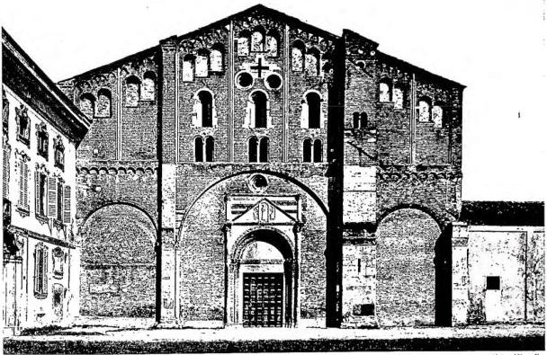FACADE OF S. PIETRO IN CIEL D'ORO (12th cent.) - Pavia.