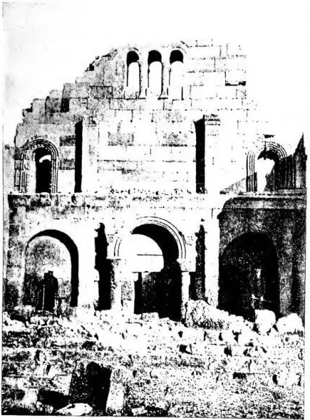 Left: CHURCH OF THE CROSS (14th cent.) - Aklamar. Right: FACADE OF THE BASILICA OF ERERUK (late 5th cent.-6th cent.).