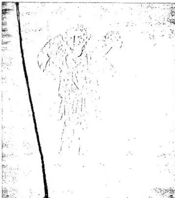 Above: GRAFFITO OF THE GOOD SHEPHERD in the catacomb of the same name (3rd cent.). - Below: IN SITU INSCRIPTION OF FLAVIA DOMITIA in the catacomb of the Good Shepherd.
