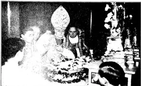 AGNELLI, BLESSING of - Moment of the blessing in the basilica of St. Agnes outside the Walls - Rome.