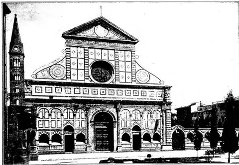 Facade of the church of S. Maria Novella (1470) - Florence.