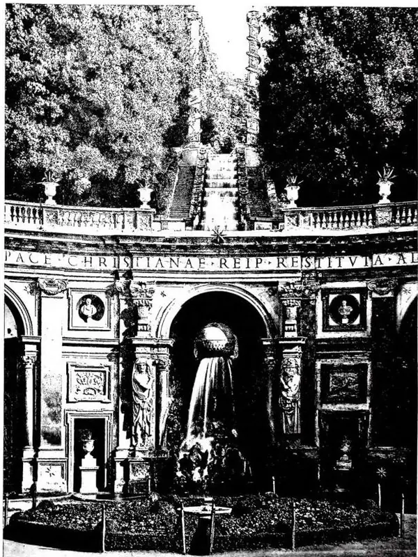 CASCADE AND HEMICYCLE BY G. DALLA PORTA in the Villa Aldobrandini - Frascati.