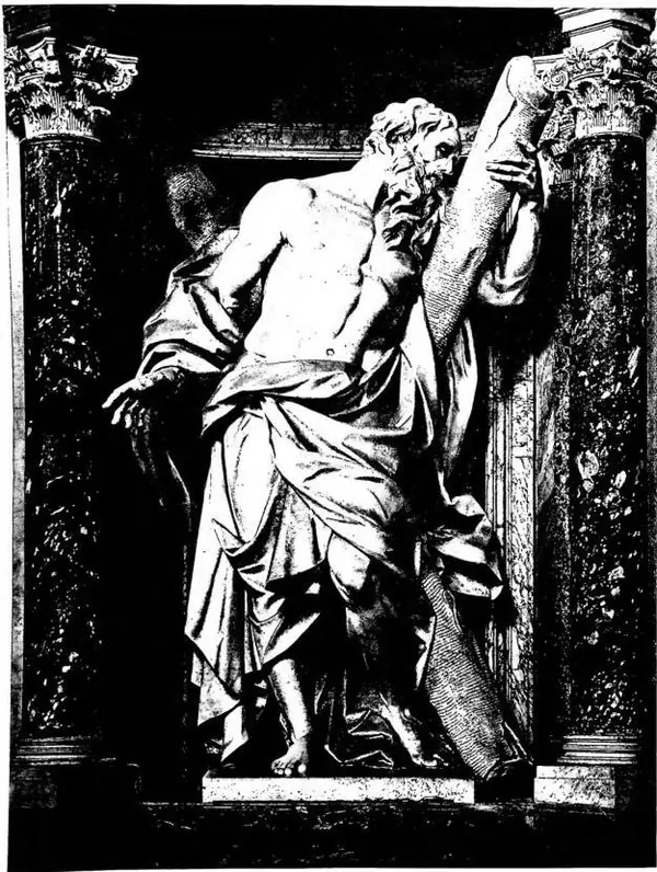 S. ANDREA, scultura in marmo di C. Rusconi (sec. XVIII) Roma, basilica di S. Giovanni in Laterano.