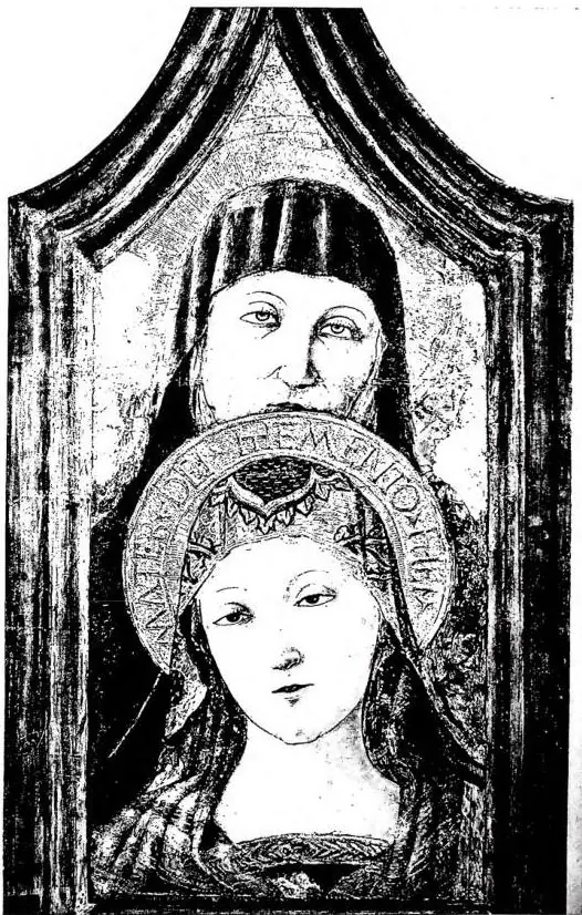 ST. ANNE AND THE VIRGIN Panel by Lorenzo da S. Severino (15th cent.) — Pinacoteca Vaticana.