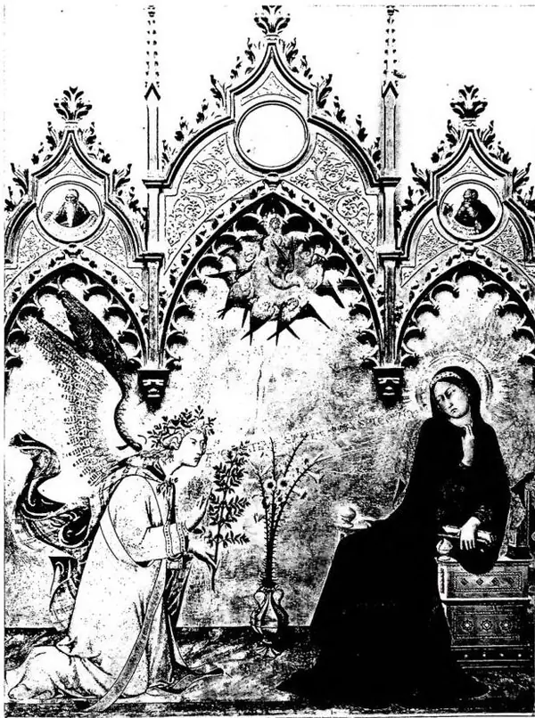 PANEL BY SIMONE MARTINI (14th cent.) Florence, Galleria degli Uffizi.
