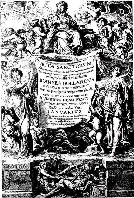 TITLE PAGE OF THE ACTA SANCTORUM, JANUARII I Antwerp 1643.