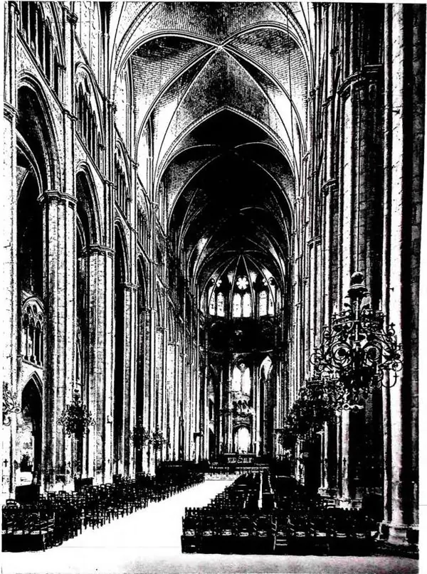 INTERIOR OF THE CATHEDRAL OF BOURGES (13th cent. - beginning of the 14th cent.).