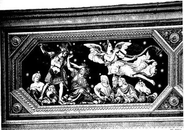 REPRESENTATIONS OF THE CONSTELLATIONS WITH THE HOROSCOPE OF AGOSTINO CHIGI Ceiling of the Sala di Galatea, by B. Peruzzi (ca. 1511) - Farnesina, Rome.