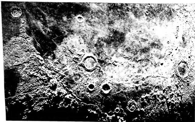 Above: PHOTOGRAPH OF THE MOON. REGION OF MARE IMBRIUM. APENNINES AND ALPS.