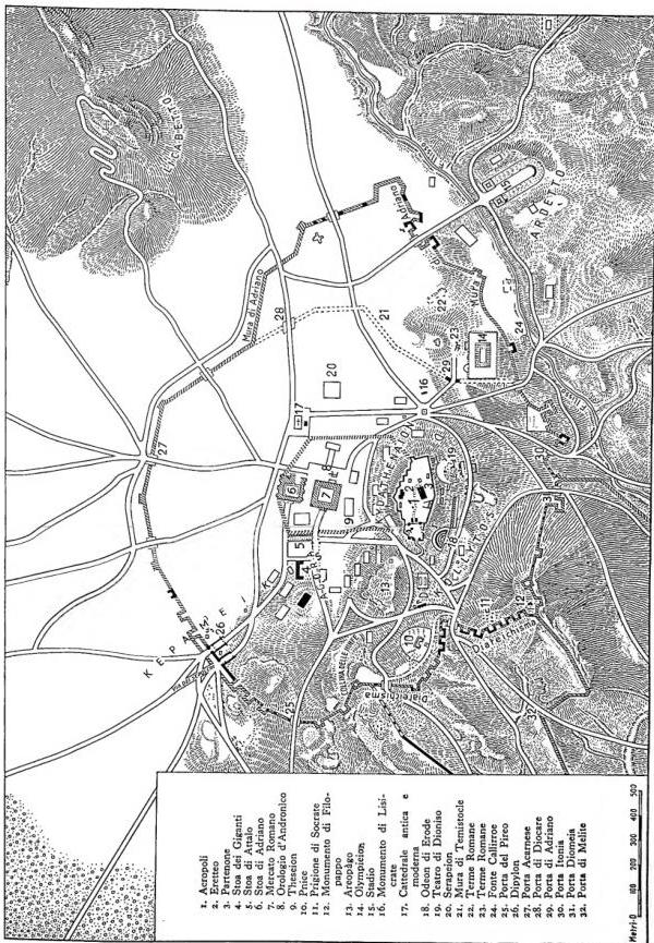 ATHENS - Archaeological plan.