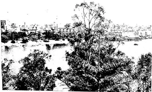 Above: VIEW OF THE CITY OF BRISBANE. Queensland. Below: VIEW OF THE PORT AND WAREHOUSES OF SYDNEY HARBOUR.
