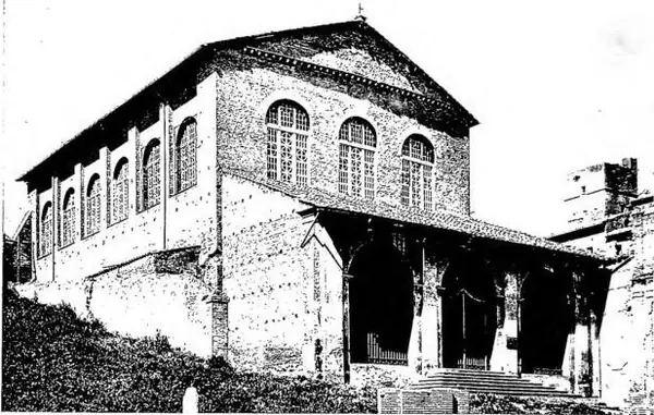 Above: EXTERIOR OF THE CHURCH OF THE TITLE OF S. BALBINA (4th cent.), restored in 1928 - Rome. Below: INTERIOR OF THE SAME AFTER THE RESTORATION - Rome.