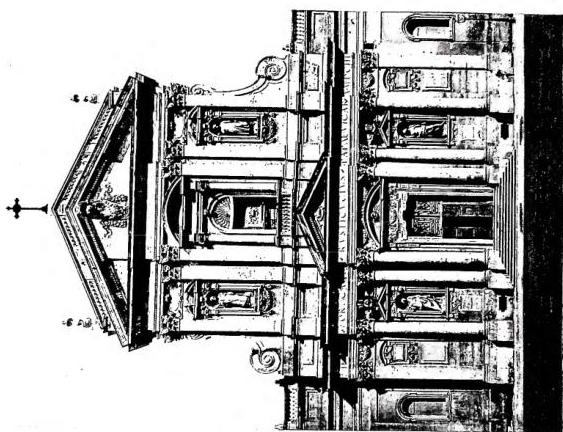 Left: FACADE OF THE CHURCH OF THE MADDALENA. Work by G. Sardi (1735) - Rome.