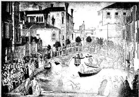 Finding of the relic of the Cross in the canal - Venice, Accademia Gallery.