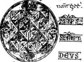 Left: ILLUMINATED INITIAL OF THE PRAYER FOR THE FEAST OF ST. BENEDICT. Cassinese Sacramentary from the time of Abbot Desiderius (1057-86). Cod. Cassinese 339, f. 54. Right: THE CASSINESE ABBOT THEOBALD (1022-25) OFFERS TO ST. BENEDICT THE CODEX WITH ST. GREGORY'S MORALIA. Cod. Cassinese 73 DD.