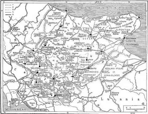 Map of the Beneventan conciliar region.