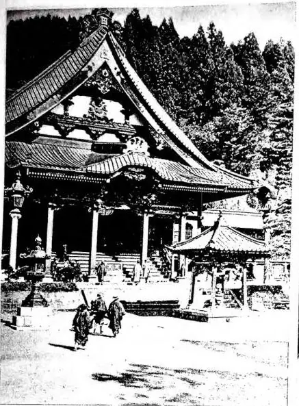 Left: TEMPLE AT MINOBU, Japan, Yamanashi Ken. Right: PAGODA IN THE TAHŌTŌ FORM, Japan.
