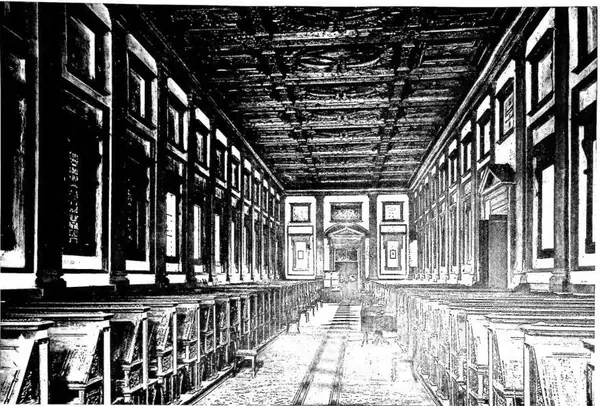 INTERNO DELLA BIBLIOTECA LAURENZIANA IN FIRENZE