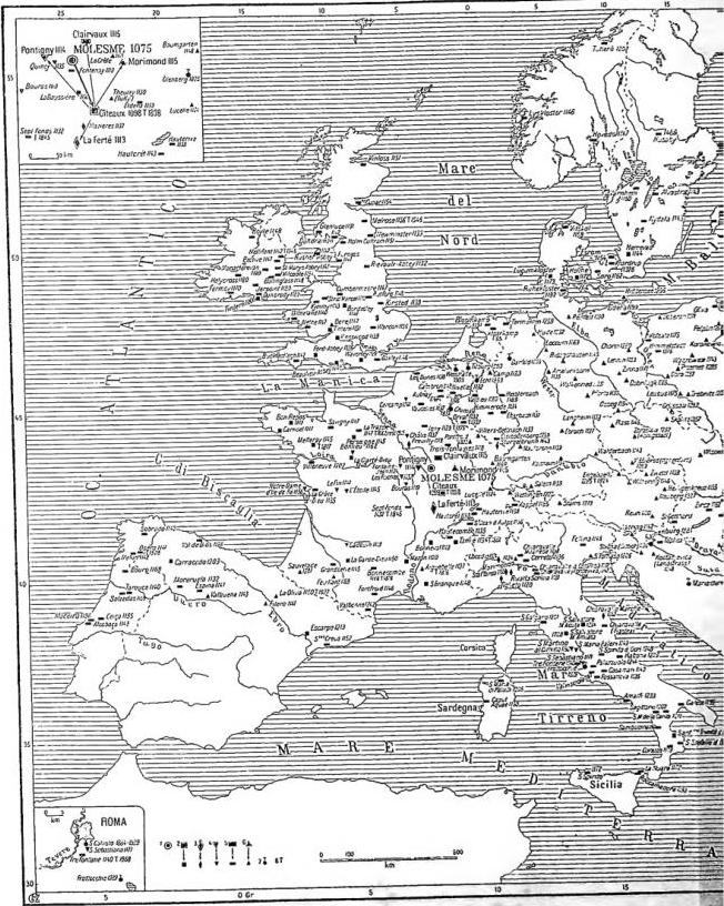 SPREAD OF THE CISTERCIAN SACRED ORDER AND OF THE REFORMED CISTERCIANS (T)