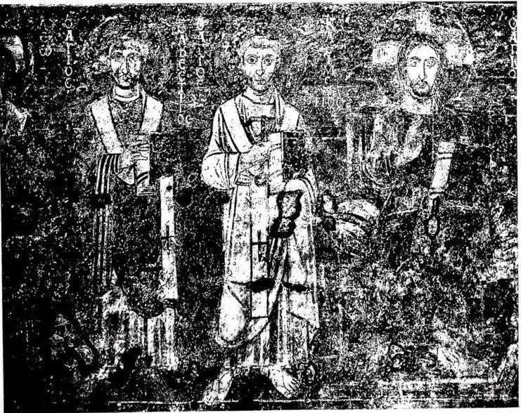 ST. CLEMENT. Fresco of the 8th cent. - Rome, church of S. Maria Antiqua