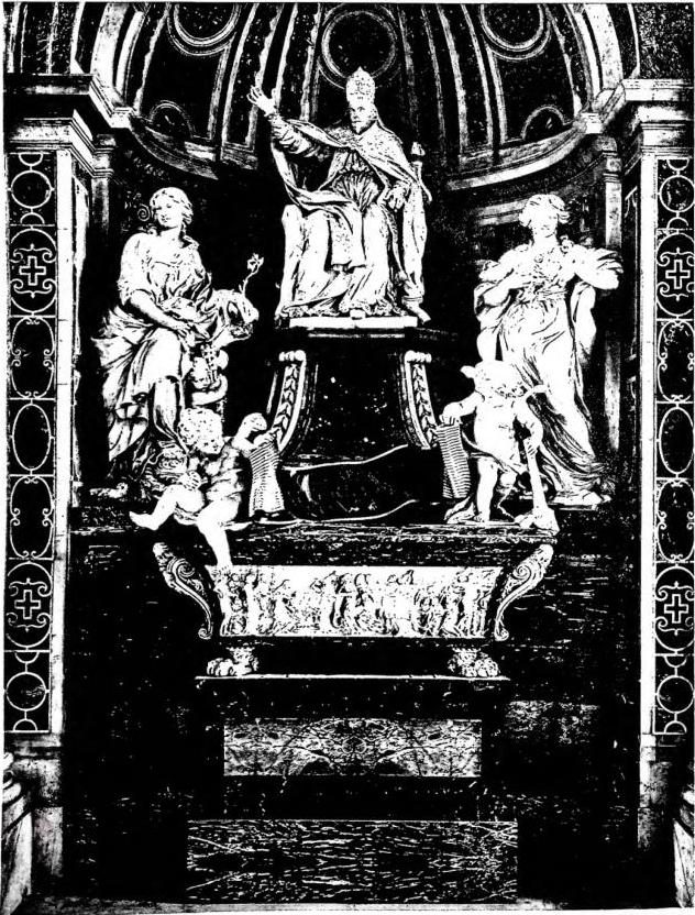 MONUMENT TO CLEMENT X after a design by M. de' Rossi. The statue of the Pontiff is by E. Ferrata (17th cent.) - Vatican Basilica of S. Pietro.
