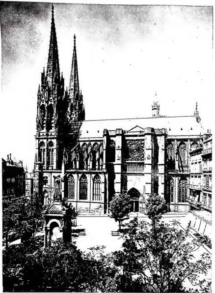 Left: THE CATHEDRAL, begun in 1248, continued in the 14th cent., completed in the 19th cent. Right: MINOR PORTAL of the church of Notre Dame du Port (ca. 1150).