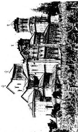 Left: CHURCH CALLED "RECOLETA DE S. DIEGO" (1628) - Bogotá. Right above: CATHEDRAL OF VILLA NUEVA (early 20th cent.) - Medellín.