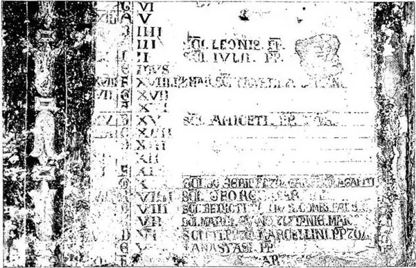 In alto: MESE DI APRILE DEL CALENDARIO LITURGICO MURALE, dipinto ca. la metà del sec. XIII, in una stanza, forse l'antica sacrestia, dell'attuale 2° cortile della chiesa dei SS. Quattro Coronati - Roma. In basso: MINIATURA CON SCENA DEL MESE DI GENNAIO. Messale romano in uso a Tours (sec. XVI) - Par