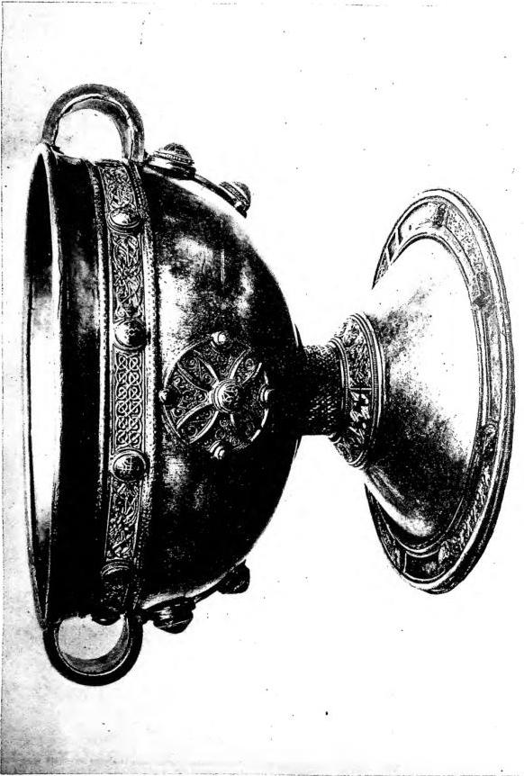 MINISTERIAL CHALICE OF ARDAGH of silver, gold filigree and enamels (the most probable dating is 9th-10th cent.), discovered in 1868 near the ruins of the monastery of S. Molua - Dublin, National Museum.