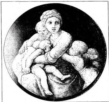 CHARITY - The Charity. Detail from the predella of Raphael's <em>Deposition</em> - Vatican Pinacoteca.