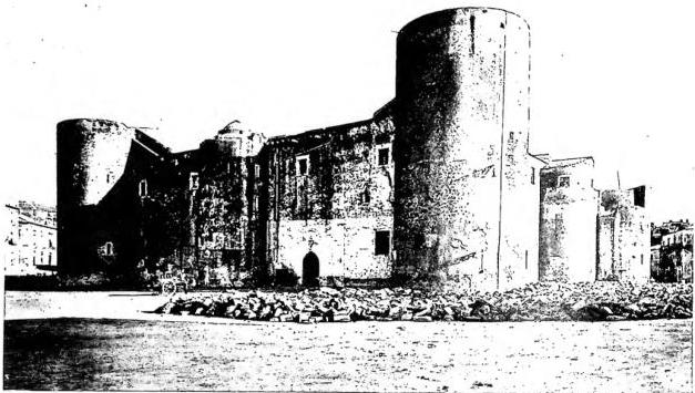 Above: URSINO CASTLE (15th cent.). Below: FACADE OF ST. NICHOLAS (1693).