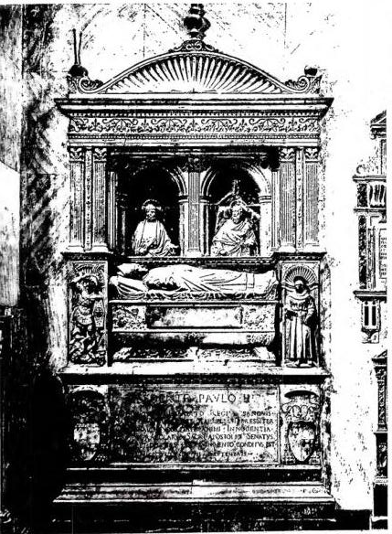 Left: MONUMENT TO CARD. D'ALBRET (1465) - Rome, S. Maria d'Araceli. Right: MONUMENTAL ALTAR EDICULE, commissioned by Card. Rodrigo Borgia (1473) - Rome, S. Maria del Popolo, sacristy.