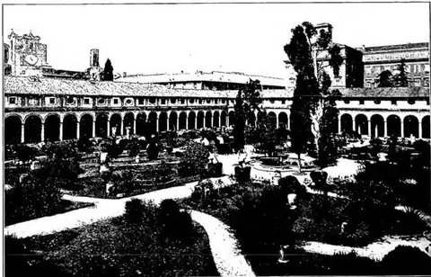 Cloister of the charterhouse of S. Maria degli Angeli, built in 1565, today the seat of the Museo delle Terme - Rome.