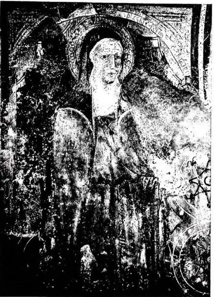 Left: ST. CLARE. Fresco of the 14th cent. - Assisi, convent of S. Damiano. Right: ST. CLARE. Fresco by Giotto (14th cent.) - Florence, church of S. Croce.