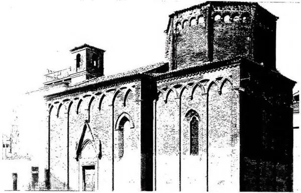 Above: ORATORY OF S. MARTINO (1392). Below: PULPIT OF THE CATHEDRAL, work by B. Cavalieri and C. Negri (1667).