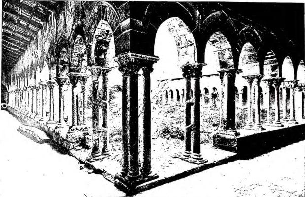 Above: CLOISTER OF THE CATHEDRAL OF CEFALÙ (first half of the 12th cent.). Below: CLOISTER OF SORIA, church of S. Pietro (ca. 1200) - Spain.