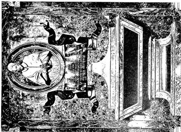 Left: CARD. INNOCENZO CIBO in the scene of Cosimo I, created duke of Florence. Fresco by G. Vasari and Palazzo Vecchio (16th cent.) - Florence. Right: TOMB OF CARD. A. CIBO. Work by C. Fontana (17th cent.) - Rome, church of S. Maria del Popolo.