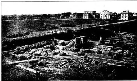 Open-air Christian burial area (4th century), discovered in 1917 - Rome, cemetery of Ponziano.