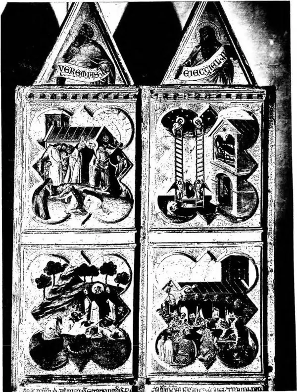 MIRACLES, DEATH AND FUNERAL OF ST. DOMINIC. Detail of the polyptych by F. Traini (1344) - Pisa, church of St. Catherine.