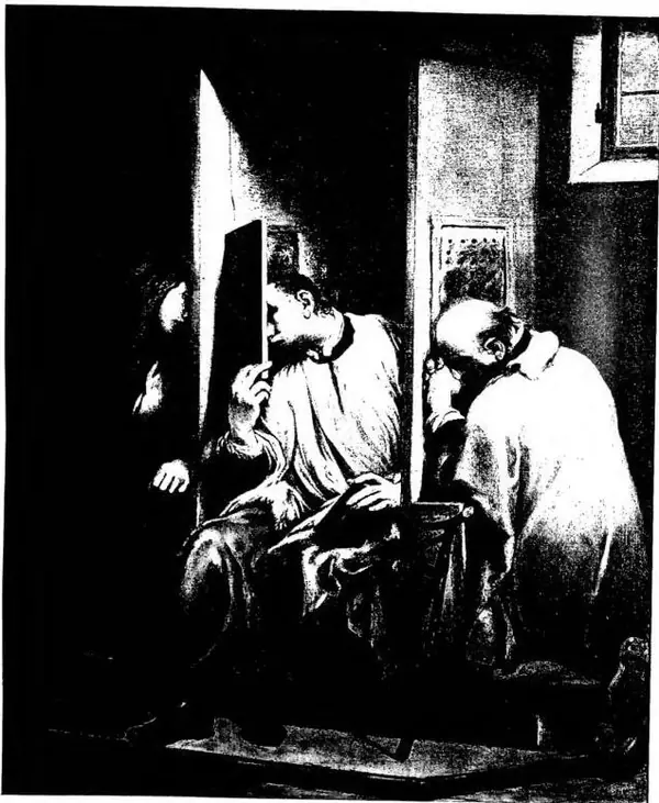 S. GIOVANNI NEPOMUCENO CONFESSA LA REGINA DI BOEMIA, di G. M. Crespi detto lo Spagnolo (ca. 1740) - Torino, pinacoteca.