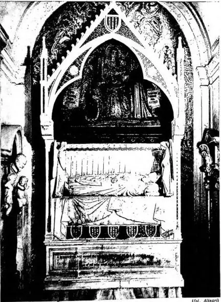 Left: TOMB OF CARDINAL CONSALVO RODRIGUEZ, by Giovanni di Cosma (1299) - Rome, Basilica of S. Maria Maggiore. Right: FACADE OF THE CHURCH OF S. MARIA IN CASTELLO (12th cent.) - Tarquinia.