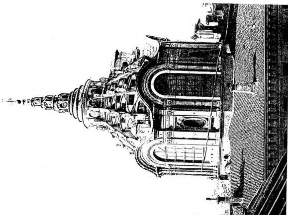 Left: TIBURIO AND DOME OF THE CATHEDRAL OF CASERTA VECCHIA (12th cent.). Right: DOME OF THE CHAPEL OF THE HOLY SHROUD by G. Guarini (1668-94) - Turin, Cathedral.