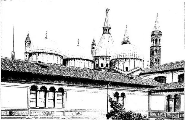 Above: DOMES OF THE BASILICA DEL SANTO (late 13th cent.) - Padua. Below: DOMES OF S. CATALDO (mid-12th cent.) - Palermo.