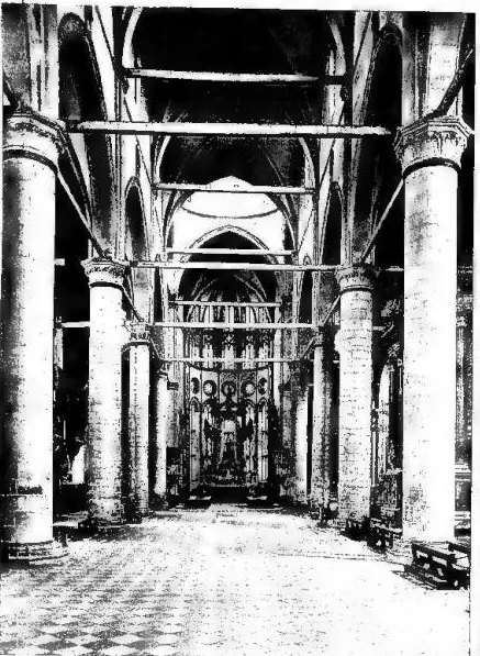 Left: INTERIOR OF THE CHURCH OF SS. JOHN AND PAUL, begun in 1246, finished in the early 15th cent. - Venice. Right: INTERIOR OF THE CHURCH OF S. MARIA NOVELLA, begun in 1278, completed at the end of the 14th cent. - Florence