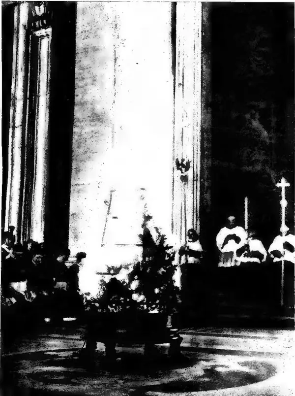 BLESSING OF THE FIRE on Holy Saturday in the atrium of the Vatican Basilica.
