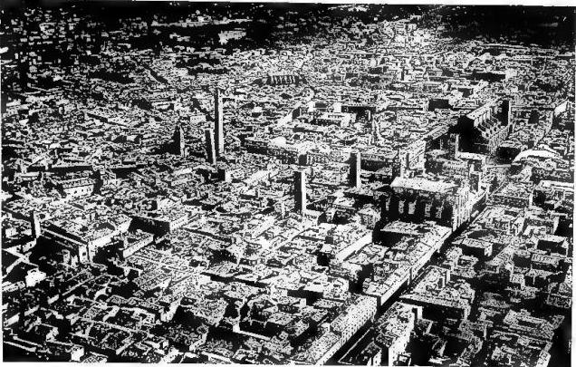 Above: AERIAL VIEW OF BOLOGNA.
