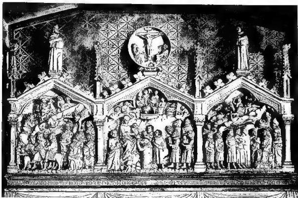 Above: JOURNEY OF THE MAGI; meeting with Herod and adoration of the Child. Reliefs attributed to Giovanni di Balduccio (1347) - Milan, basilica of S. Eustorgio. Below: ADORATION OF THE MAGI. Painting attributed to Titian - Milan, Galleria dell'Ambrosiana.