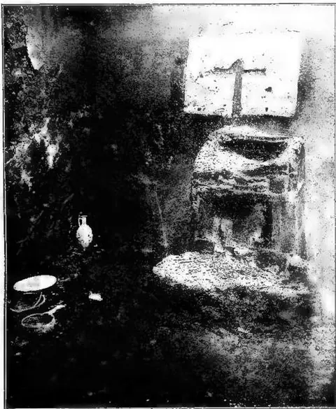 House of the Bicentenary, room of the Cross, earlier than the year 79. Photograph at the moment of discovery.