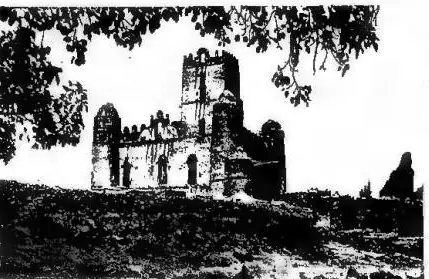 a) THE CASTLE OF FASILIDAS BEFORE RESTORATION. b) BRIDGE OVER THE MILLÈ DESSIÈ RIVER. c) VIEW OF THE HOUSING FOR I.N.F.A.I.L. EMPLOYEES - Addis Ababa. d) CHAPEL OF THE INSTITUTE OF THE CANOSSIAN SISTERS, near the pro-cathedral of Addis Ababa.